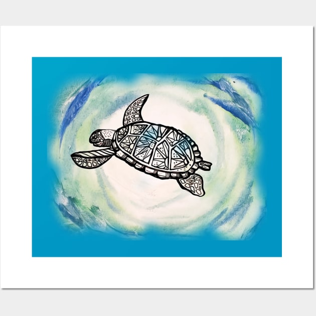 Watercolor sea turtle Wall Art by Light Girl Design